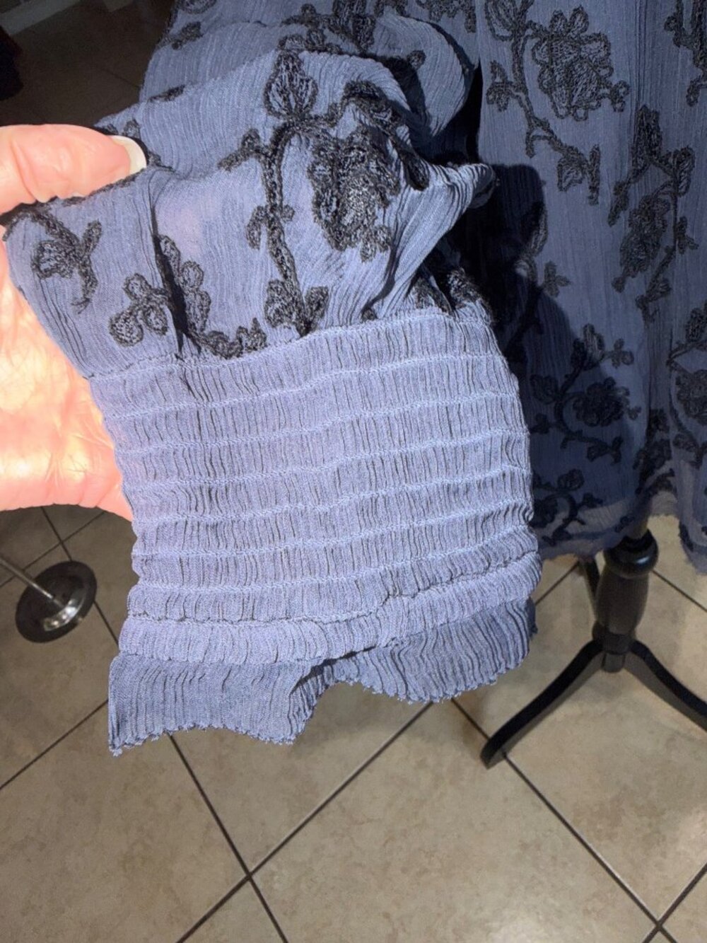 NWT SUNDANCE Womens Navy Gemma Elegance Boho Top Embroidered Blouse Tunic XL - Picture 11 of 11